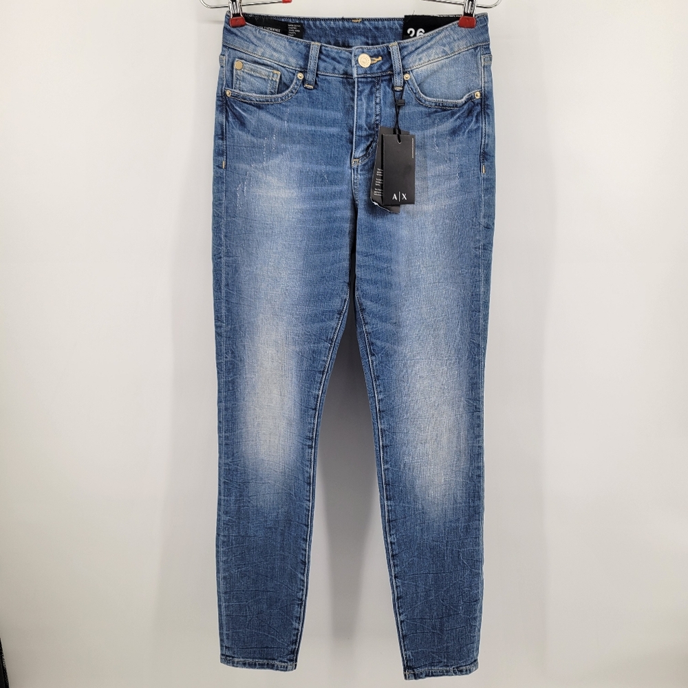 Armani Exchange Women's Super Skinny Cropped  Blue Jeans Size 26
